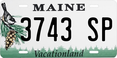 ME license plate 3743SP