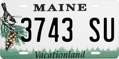 ME license plate 3743SU