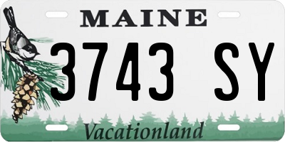 ME license plate 3743SY