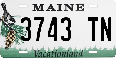ME license plate 3743TN