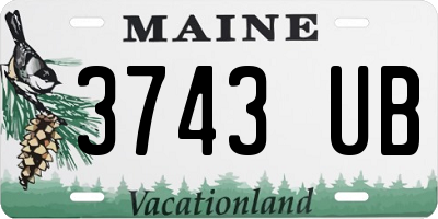 ME license plate 3743UB