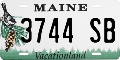 ME license plate 3744SB