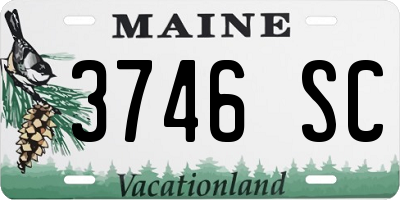ME license plate 3746SC