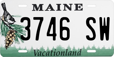 ME license plate 3746SW