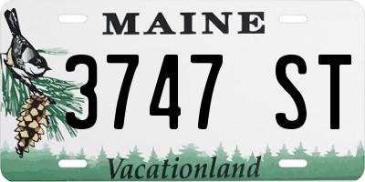 ME license plate 3747ST