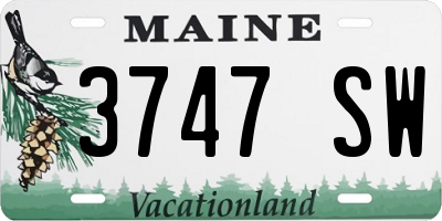 ME license plate 3747SW