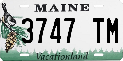 ME license plate 3747TM