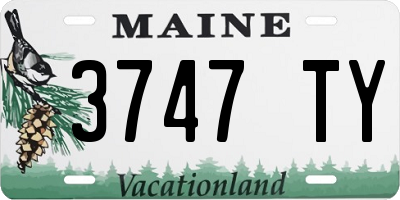 ME license plate 3747TY