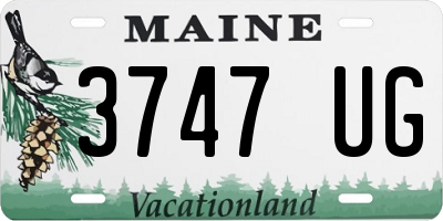 ME license plate 3747UG