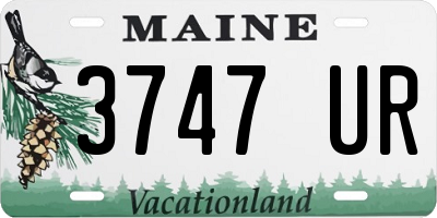 ME license plate 3747UR