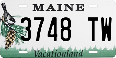 ME license plate 3748TW
