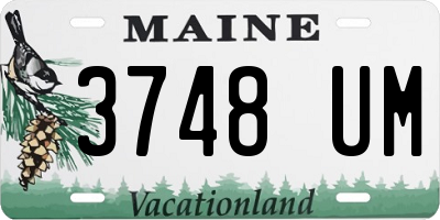 ME license plate 3748UM