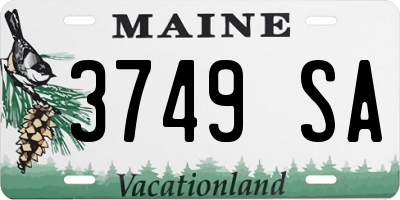 ME license plate 3749SA