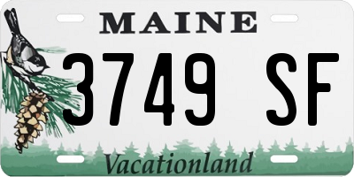 ME license plate 3749SF