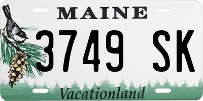 ME license plate 3749SK