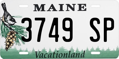 ME license plate 3749SP