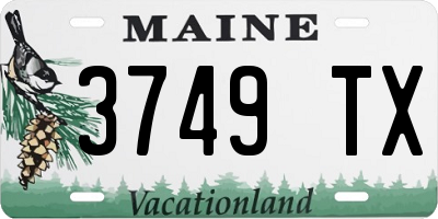 ME license plate 3749TX