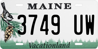 ME license plate 3749UW