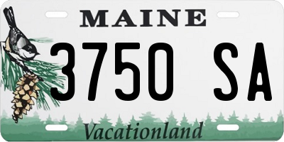 ME license plate 3750SA