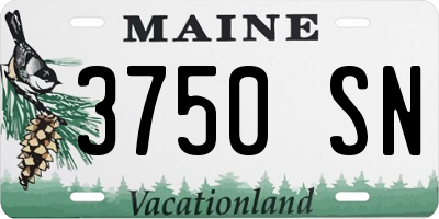 ME license plate 3750SN