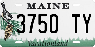 ME license plate 3750TY