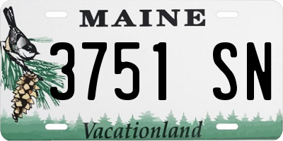 ME license plate 3751SN