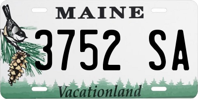 ME license plate 3752SA