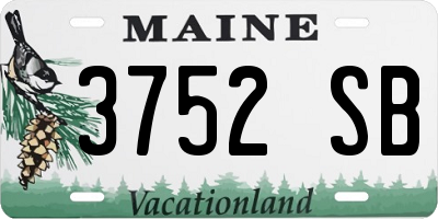 ME license plate 3752SB