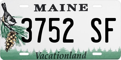 ME license plate 3752SF