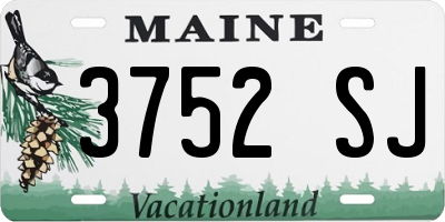 ME license plate 3752SJ