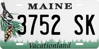 ME license plate 3752SK