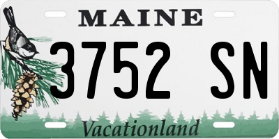 ME license plate 3752SN