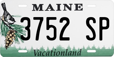 ME license plate 3752SP