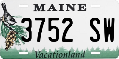 ME license plate 3752SW