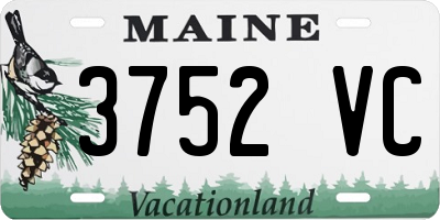 ME license plate 3752VC