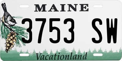 ME license plate 3753SW