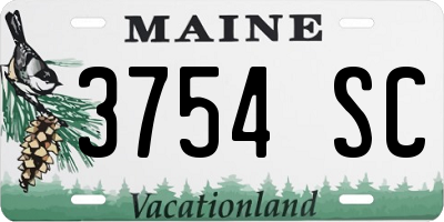 ME license plate 3754SC