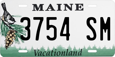 ME license plate 3754SM