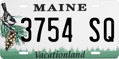 ME license plate 3754SQ