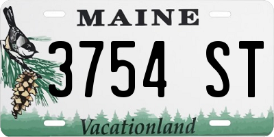 ME license plate 3754ST