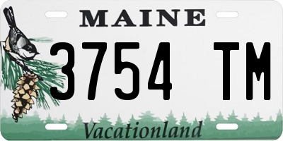ME license plate 3754TM