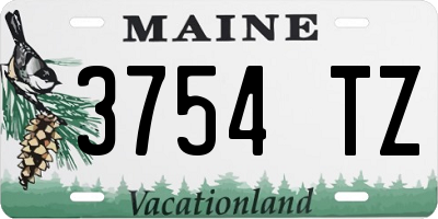 ME license plate 3754TZ