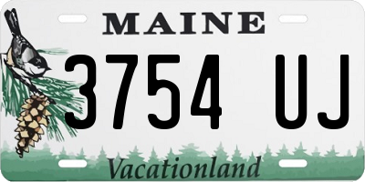 ME license plate 3754UJ