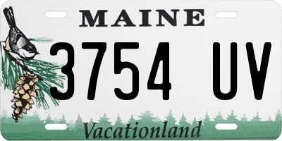ME license plate 3754UV