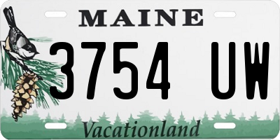 ME license plate 3754UW