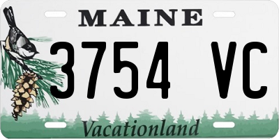 ME license plate 3754VC