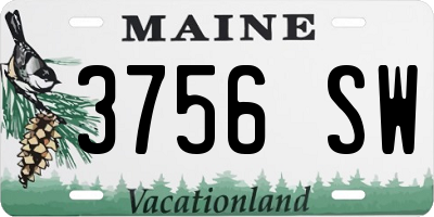 ME license plate 3756SW