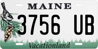 ME license plate 3756UB