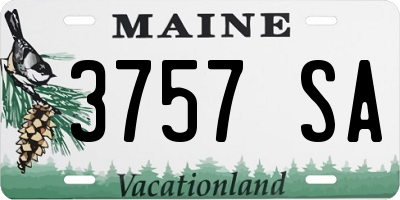 ME license plate 3757SA