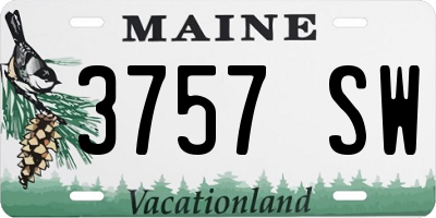 ME license plate 3757SW